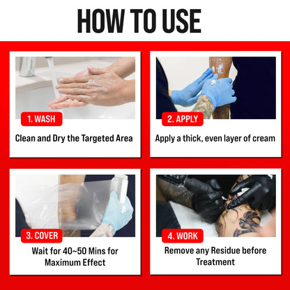 Tattoo Numbing Cream Maximum Strength Long Lasting with 5x Numbing TKTX | Laser Removal | Waxing | Eyebrow Threading | Cosmetic Cream